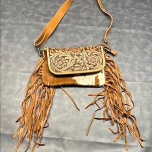 Myra Bag Brown and Cream Floral Crossbody